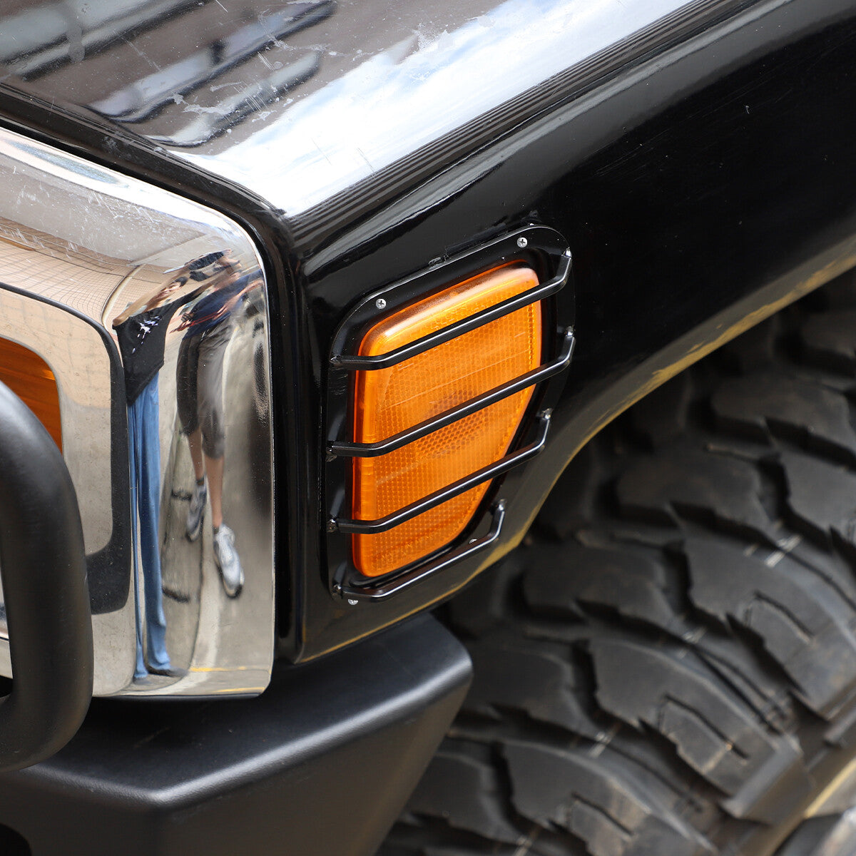 Carbon Steel Side Turn Signal Light Cover Trim Frame for Hummer H3 05-09 6