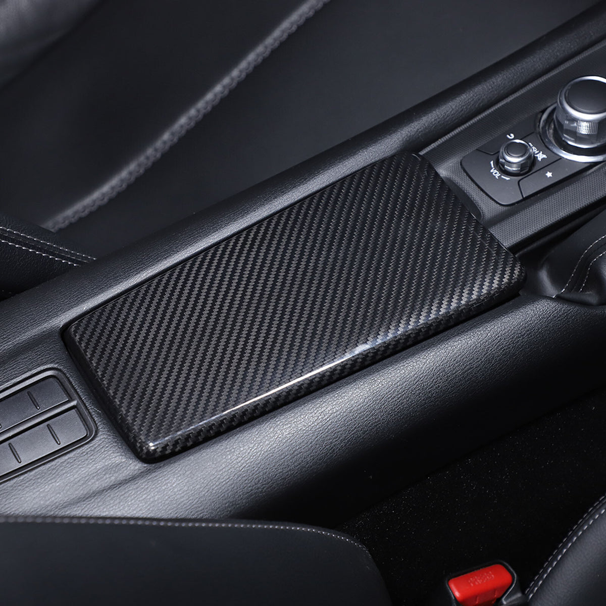 Real Carbon Fiber Center Console Armrest Box Cover Trim For Mazda MX-5 16-24 8