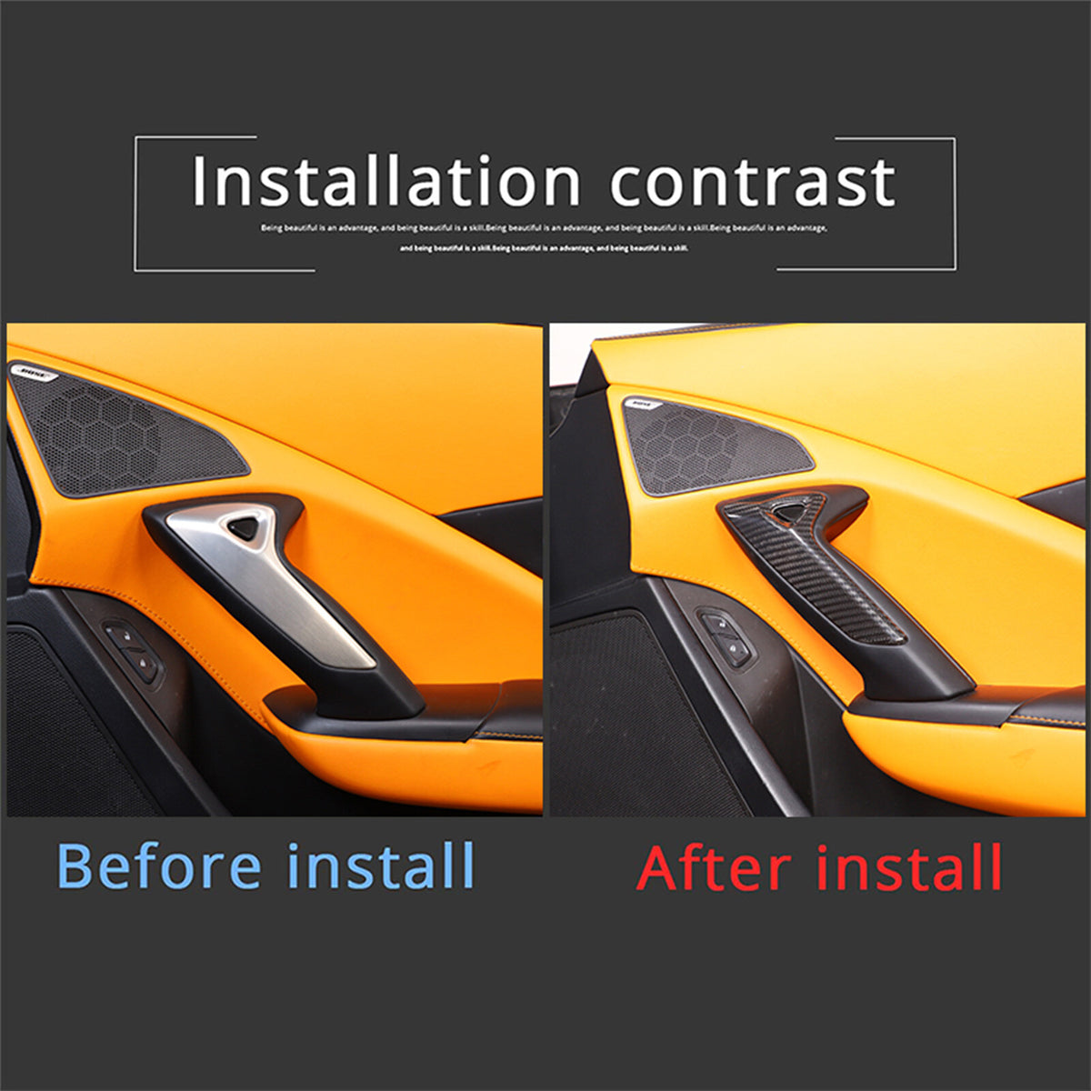 Real Carbon Fiber Interior Dashboard Trim Cover Decor Kit For Corvette C7 14-19 50