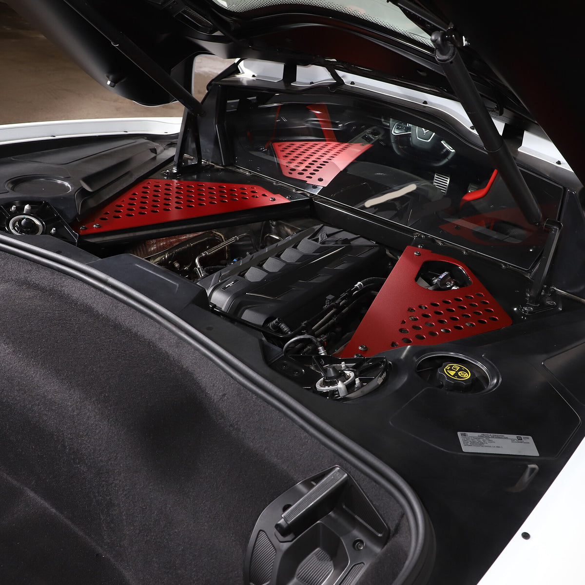 Red Alloy Car Engine Bay Trim Interior Cover For Corvette C8 Z06 Z51 2020-2026 17