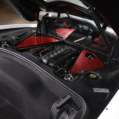 Red Alloy Car Engine Bay Trim Interior Cover For Corvette C8 Z06 Z51 2020-2026 17