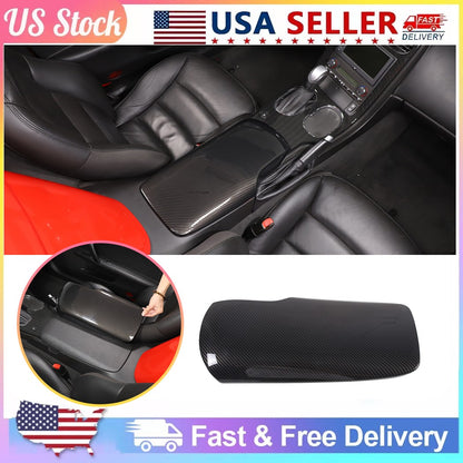 Carbon Fiber ABS Center Console Armrest Box Trim For Corvette C6 2005-2013 1