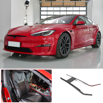 Real Dry Carbon Fiber Center Console Interior Trim Cover For Tesla Model S 23+ 23
