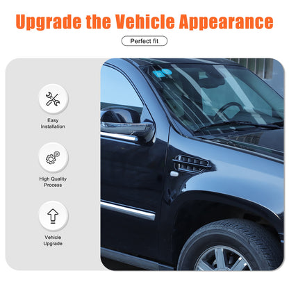Glossy Piano Black Side Air Fender Vent Trim For Cadillac Escalade 2007-2014 17