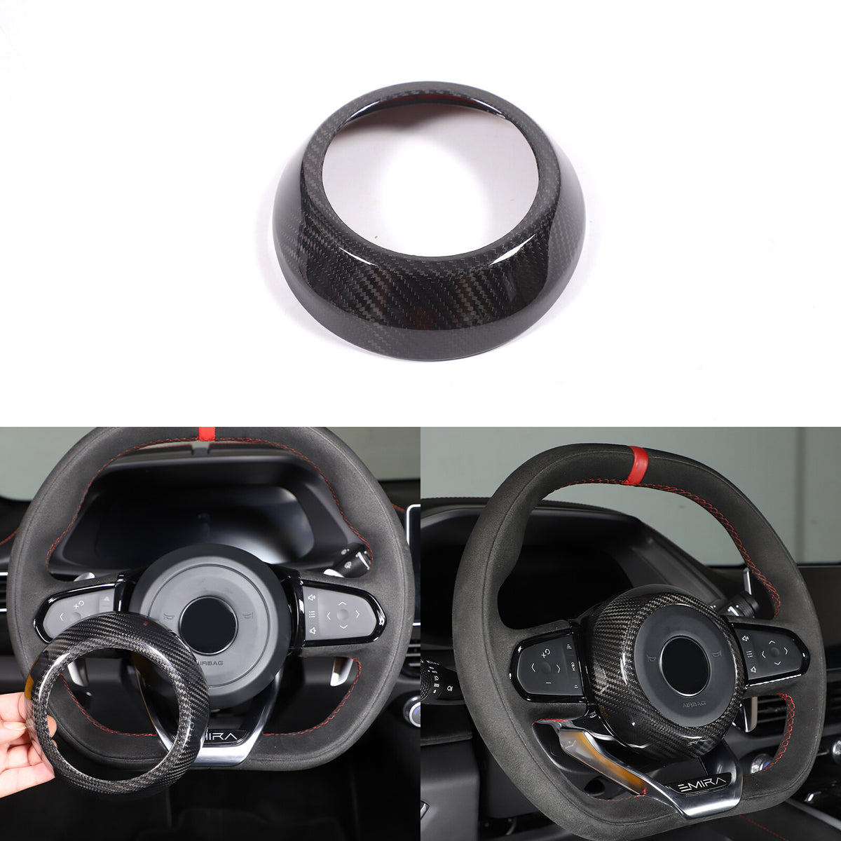 Real Carbon Fiber Steering Wheel Center Surround Cover For Lotus EMIRA 22-25 US 13