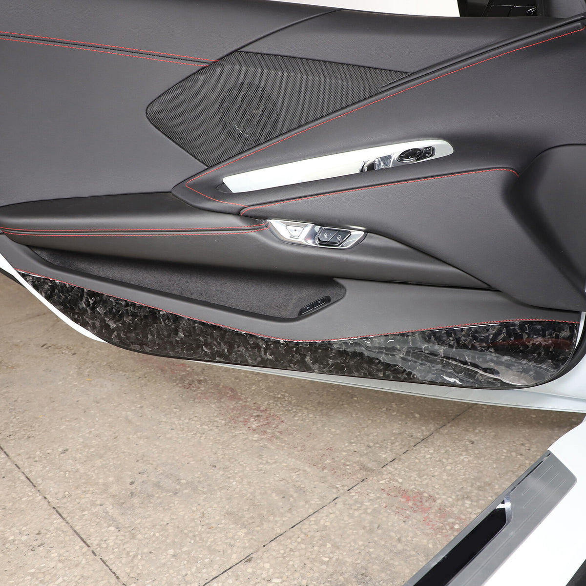 Forged Carbon Fiber Car Door Anti-kick Guard Trim Panel For Corvette C8 2020-26 16