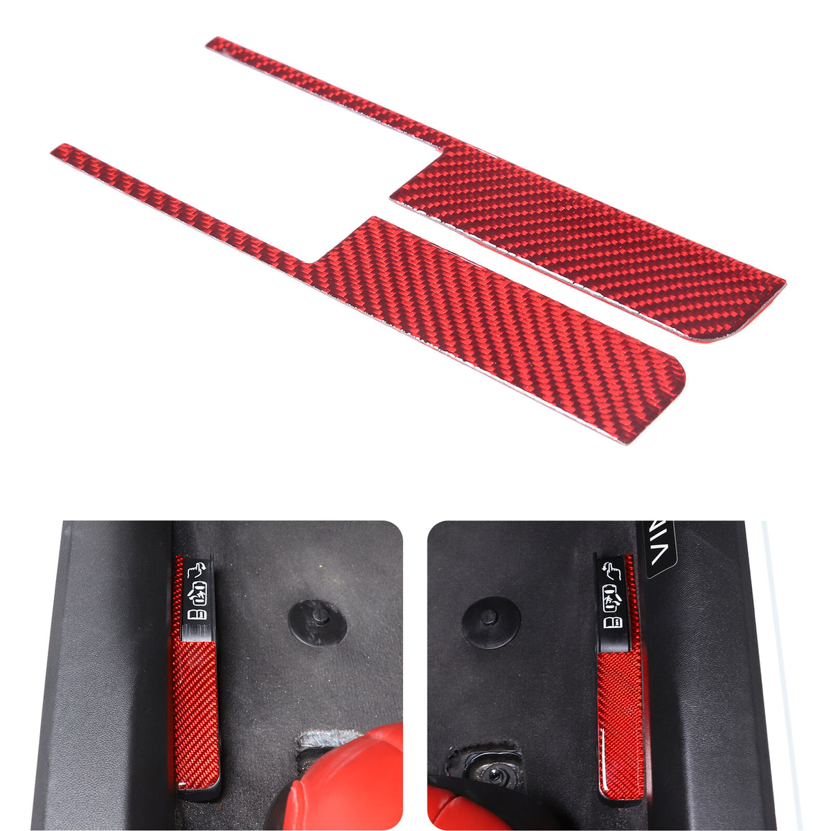 Red Soft Carbon Fiber Interior Decor Trim Kit Cover Set For Corvette C8 20-25 69