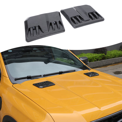 ABS Carbon Fiber Hood Engine Air Vent Cover Trim For Ford Ranger T9 2023-2024 11