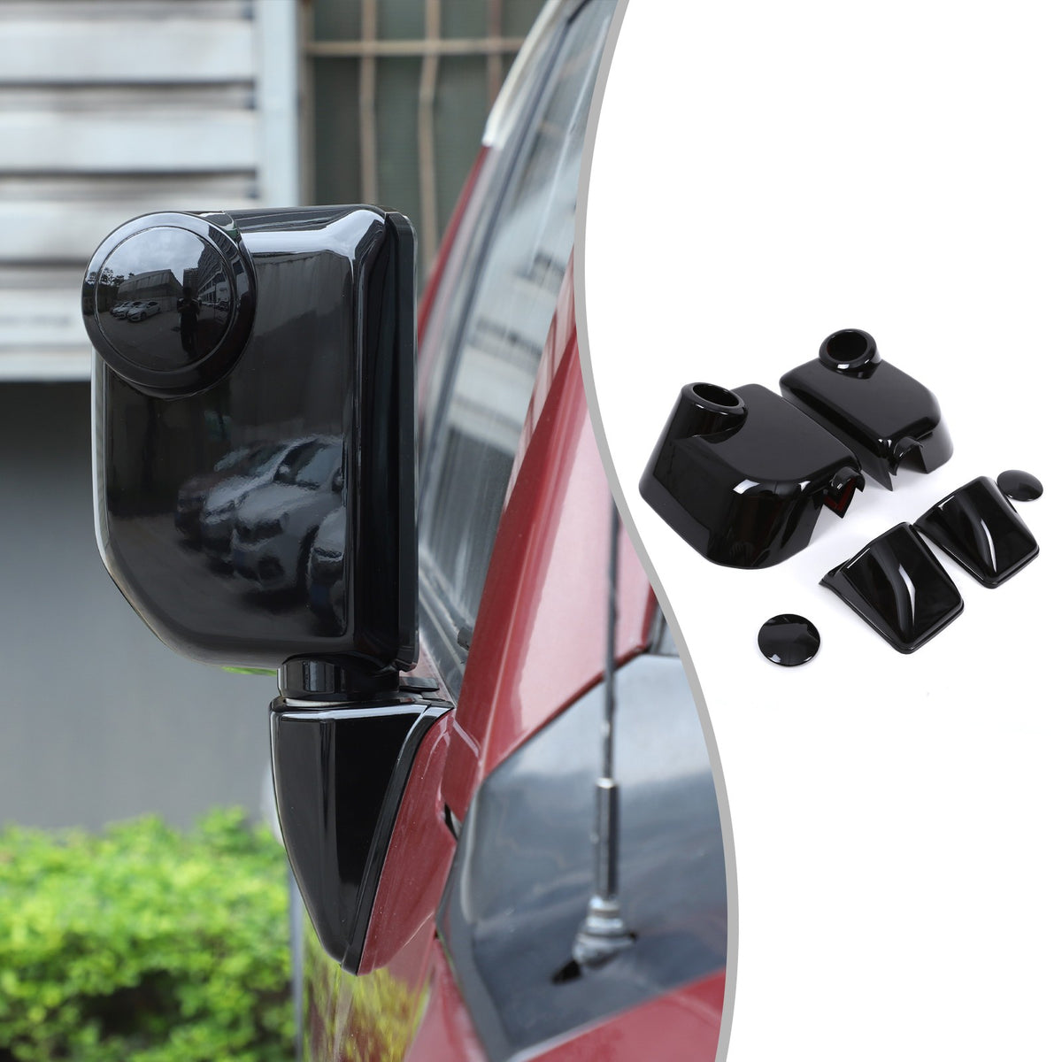 Glossy Piano Black ABS Side Mirror Cover Trim For Toyota FJ Cruiser 2007-2021 21