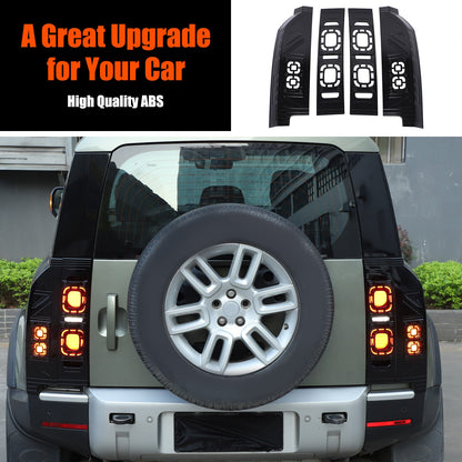 Mesh Piano Black ABS Taillight Protection Trim For LR Defender L663 2020-2025 1