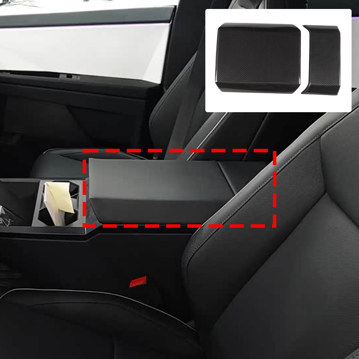 Real Dry Carbon Fiber Center Console Interior Trim For Tesla Cybertruck 2024+ 50