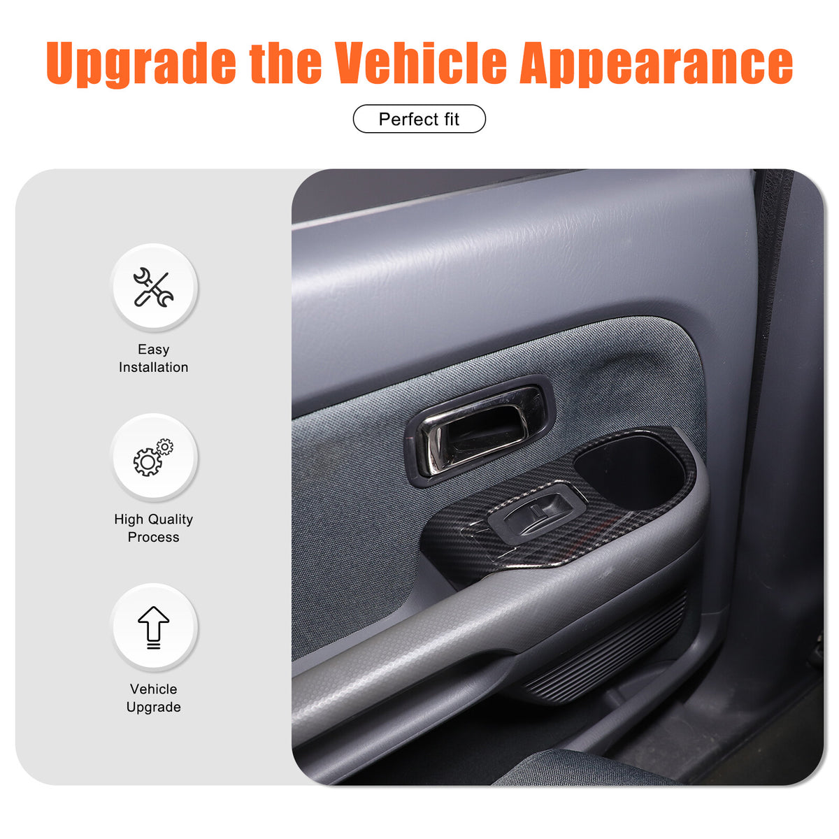 ABS Carbon Fiber Window Lift Switch Button Trim Frame For Honda Pilot 2003-2008 13