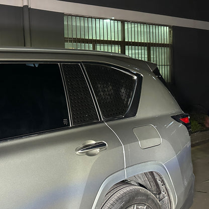 Black Aluminum Rear Triangular Window Honeycomb Panel Trim For Lexus LX J300 22+ 3
