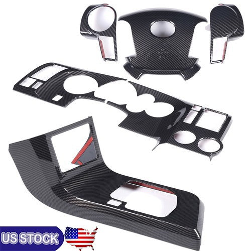 5pcs Carbon Fiber ABS Center Console Cover Trim Frame For Toyota Tundra 2007-13 1