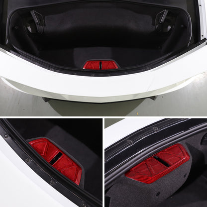 Red Real Carbon Fiber Trunk Latch Base Cover Trim For Corvette C8 2020+ 5