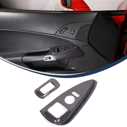 Real Carbon Fiber Window Lift Switch Button Trim Frame For Corvette C6 2005-2013 23