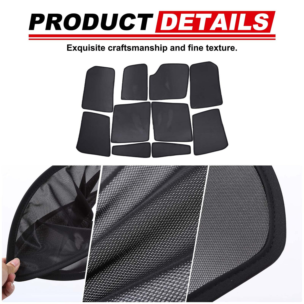 Full Car Window Screen Sun Shade Mesh Cover Windshield For LR Discovery 4 L319 12