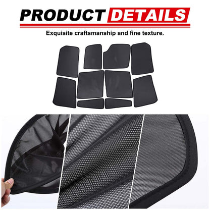 Full Car Window Screen Sun Shade Mesh Cover Windshield For LR Discovery 4 L319 12