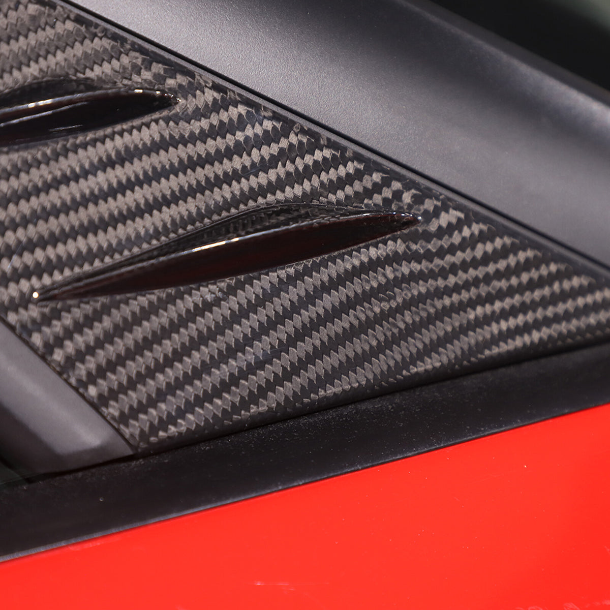 Real Carbon Fiber Window Triangle A-Pillar Cover Trim For Corvette C6 2005-13 14