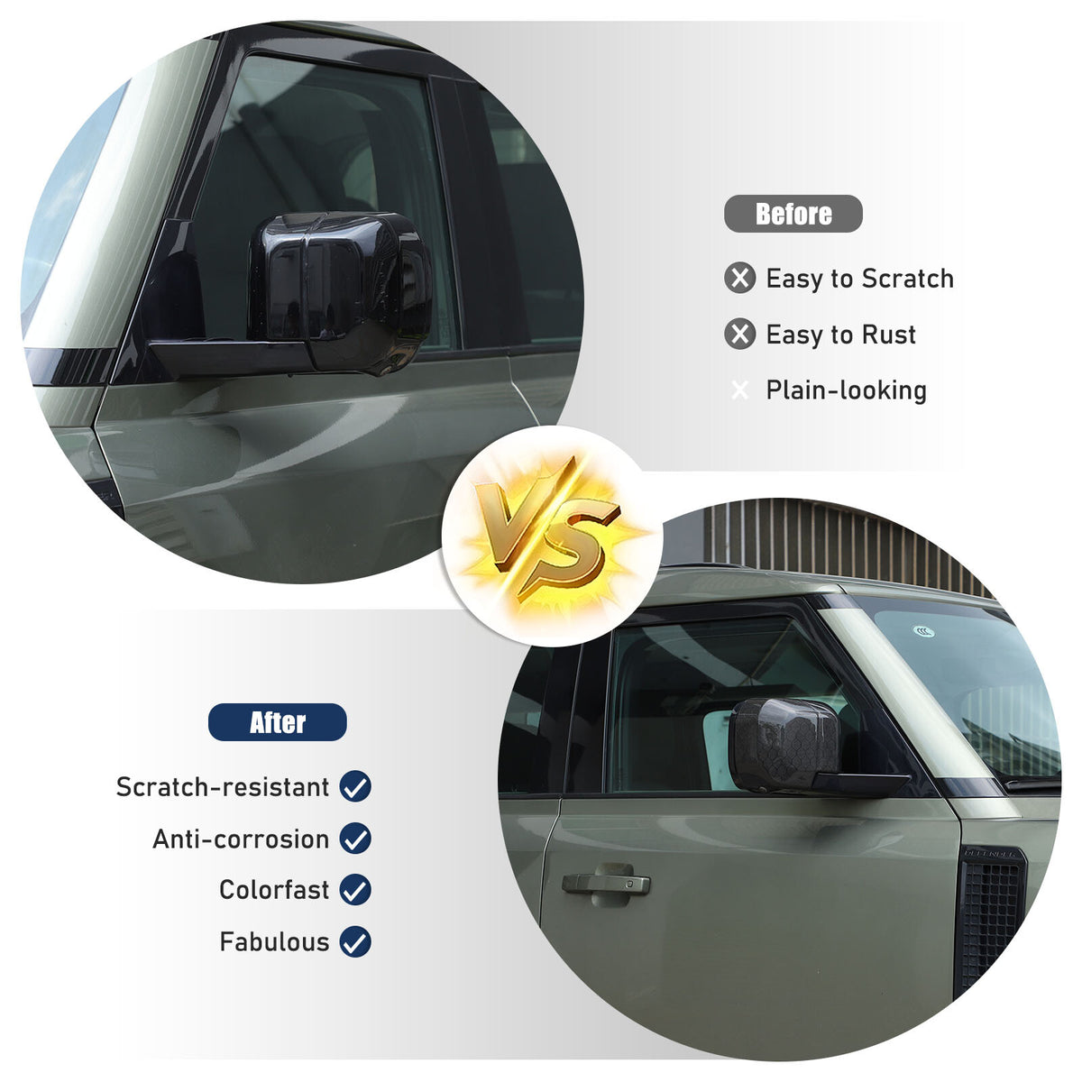 Honeycomb Carbon fiber Side Rear Mirror Cover Caps Trim For LR Defender 2020-24 20