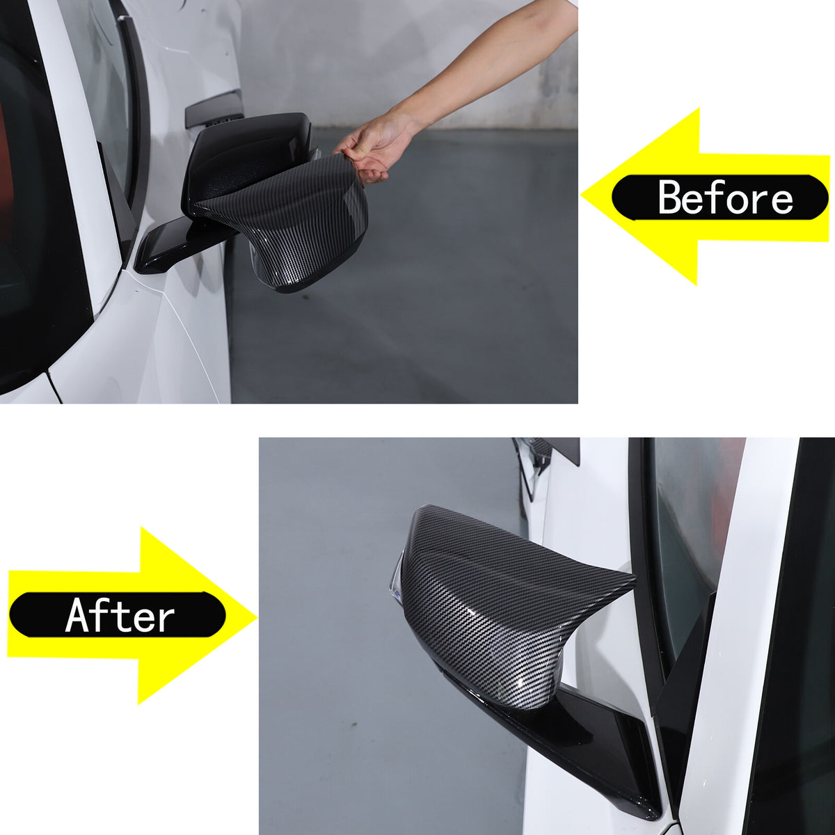 M Style Carbon Fiber Style Side Mirror Cover Caps Overlay For 20-26 Corvette C8 13