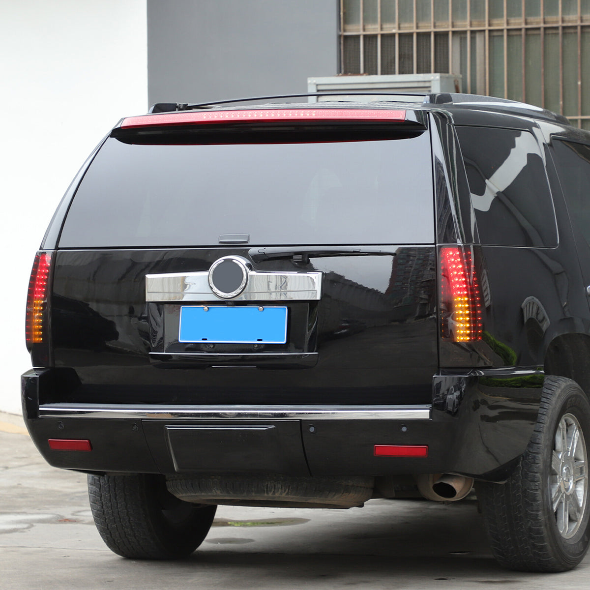 Gray Smoked ABS Taillight Blackened Shell Trim For Cadillac Escalade 2007-2014 10