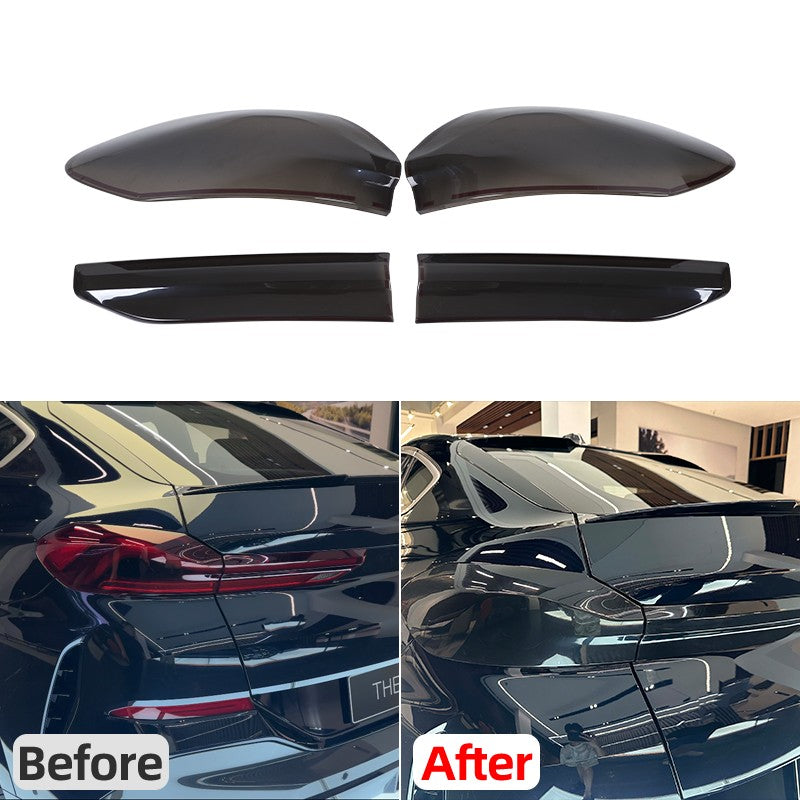 Smoked Rear Tail Light Guard Decor Cover Trim Bezels For BMW X6 G06 2020-2026 US 15
