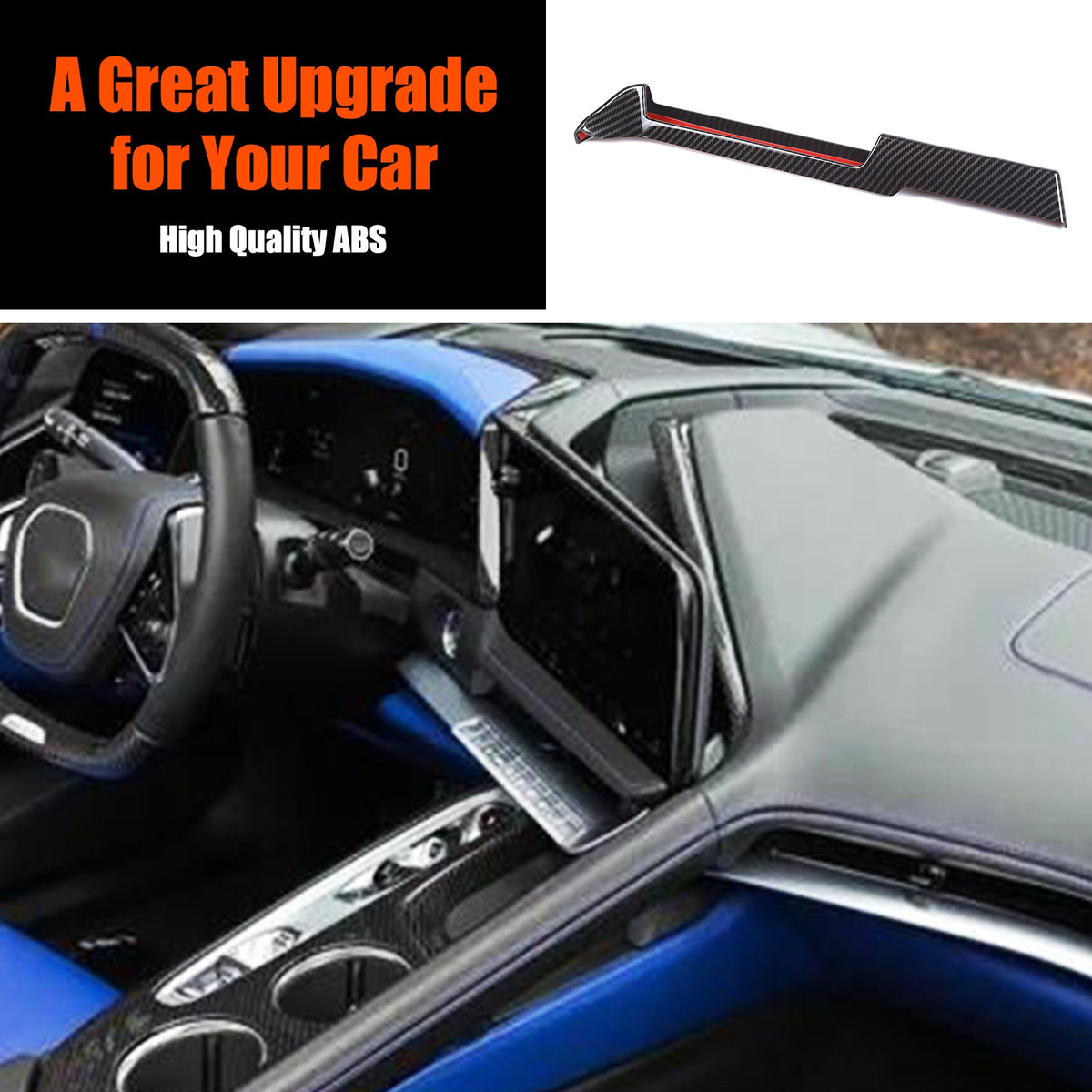 Carbon Fiber ABS Center Console Shift Panel Trim Set For Corvette C8 2026+ US 46