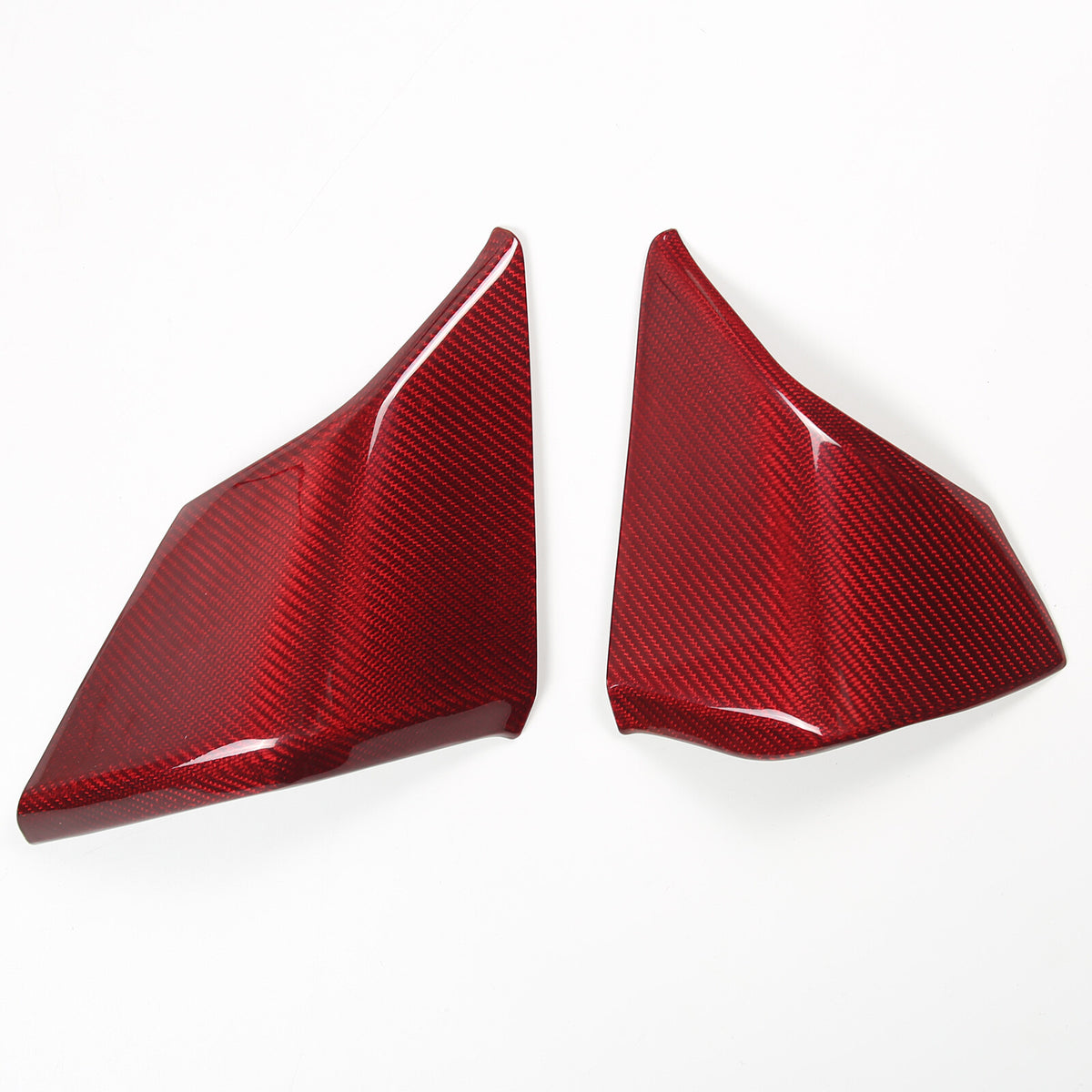 Red Carbon Fiber Instrument Display Side Panel Trim For 20-25 Corvette C8 US 14