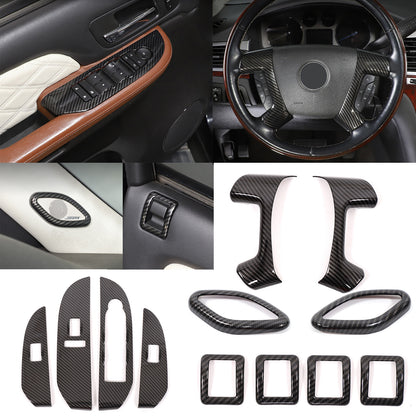 ABS Carbon Fiber Interior Decor Trim Cover For Cadillac Escalade 2007-14 1