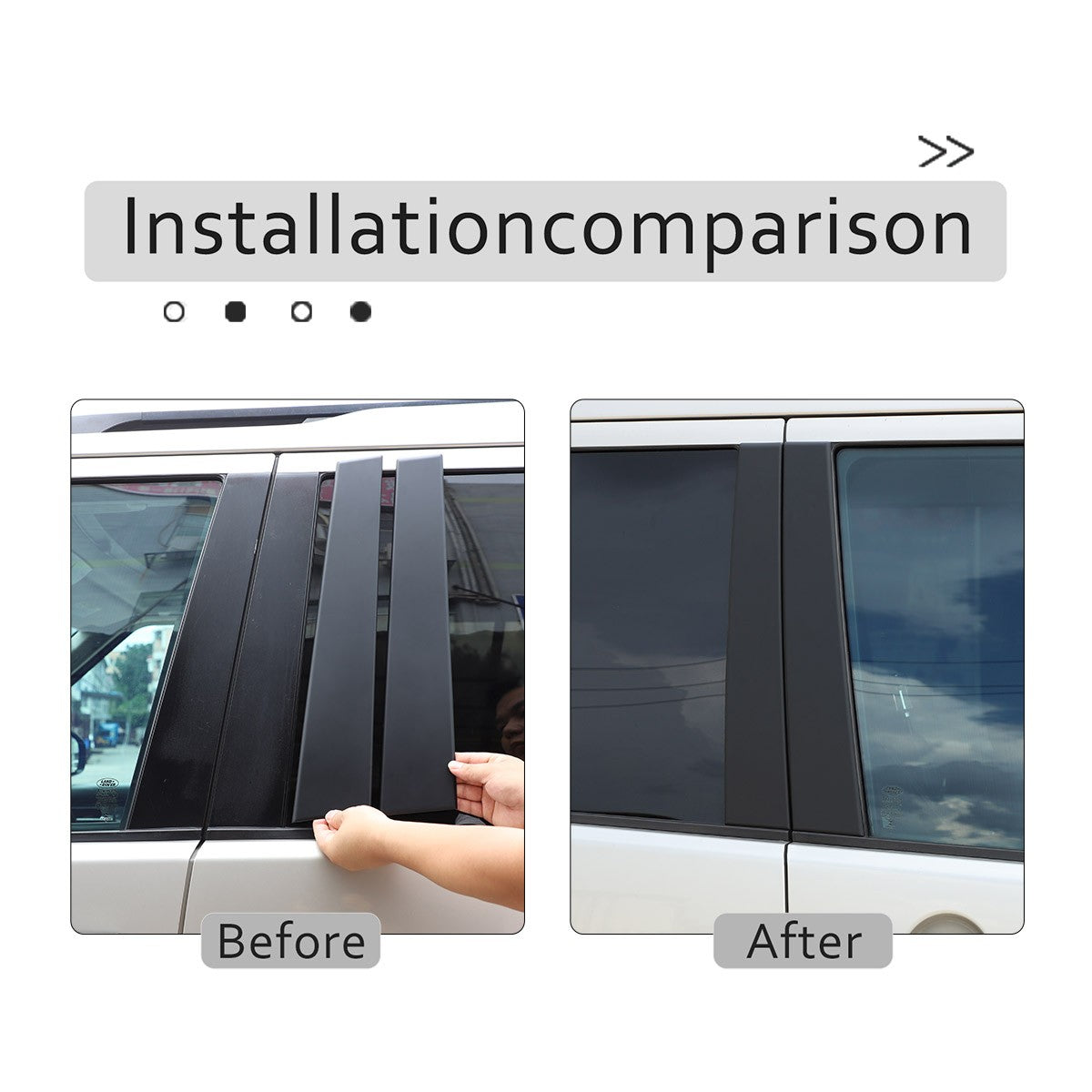 ABS Matte Black Window B-Pillar Trim For Land Rover Discovery 3/4 L319 2004-2016 6