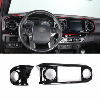 ABS All Black Dashboard Air Vent Outlet Trim Cover For Toyota Tacoma 2016-23 1