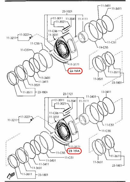MAZDA OEM Rotary Engine Side Seal N3Z4-11-C10D(×12) for RX-8 SE3P 03-11 3