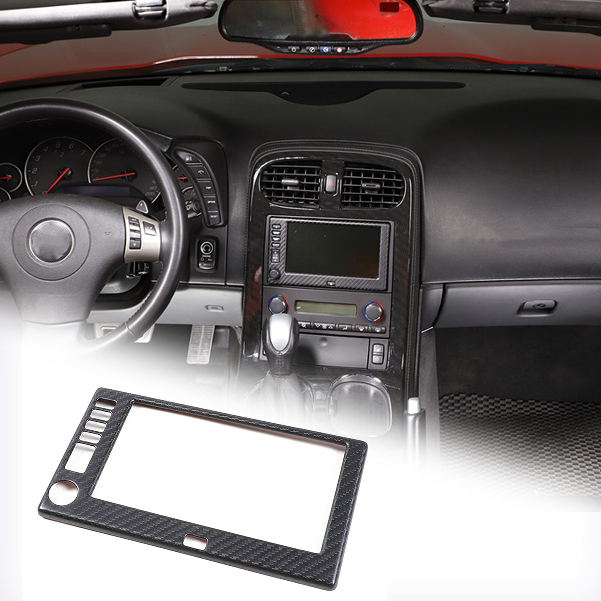 Matte Carbon Fiber Center Navigation Screen Trim Cover For Corvette C6 2005-13 21