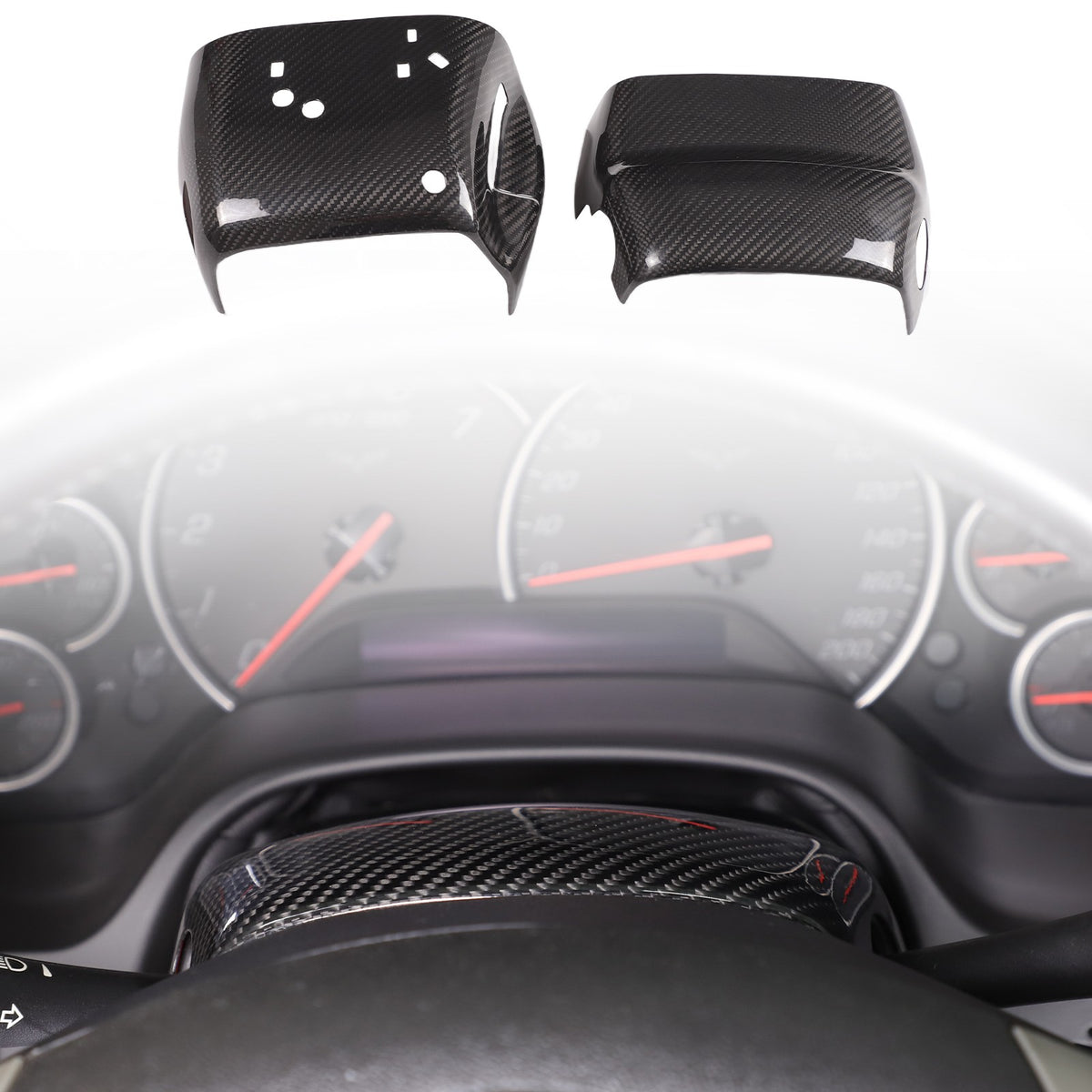 Real Dry Carbon Fiber Steering Wheel Base Lower Trim For Corvette C6 2005-2013 23