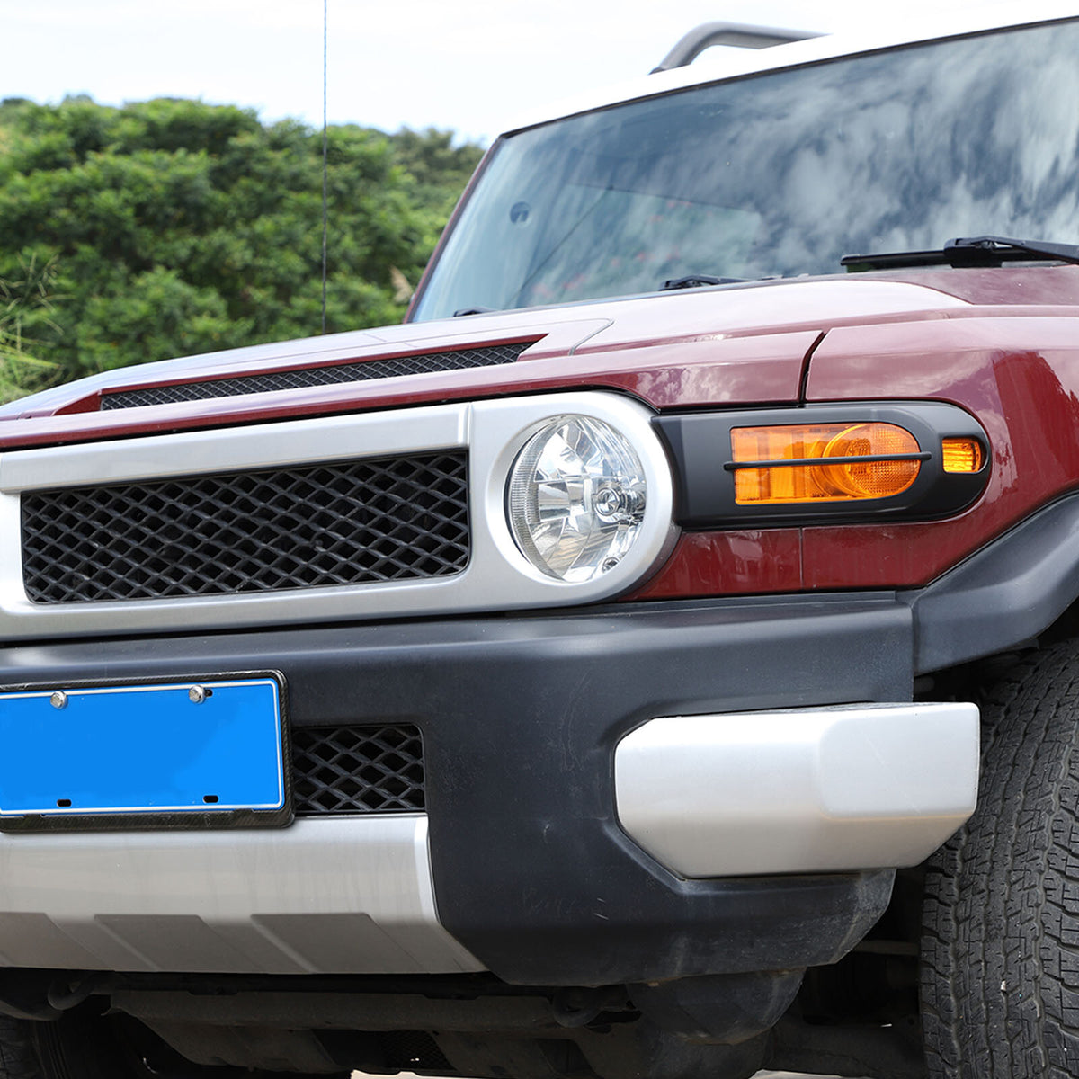 Matte Front Rear Headlight Tail Light Cover Trim Set For 07-20 Toyota FJ Cruiser 18
