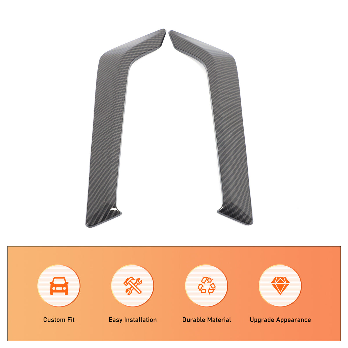 ABS Carbon Fiber Front Fender Side Vent Trim For Infiniti Q60 2016-2025 US 8