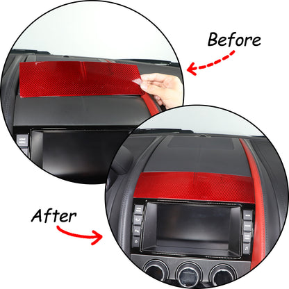 Red Carbon Fiber Console Navigation Upper Panel Cover Trim For Jaguar F-TYPE 13+ 2