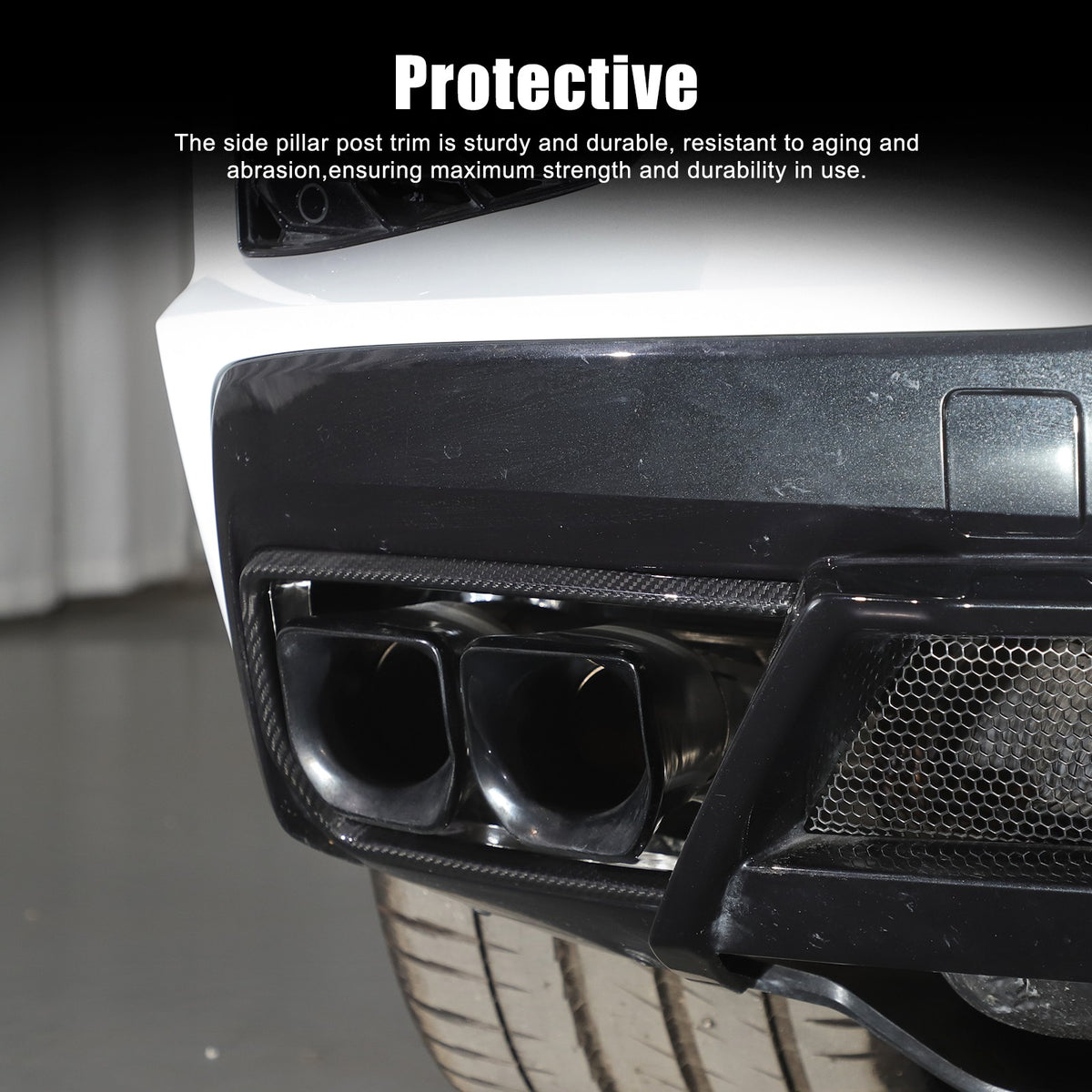 Real Dry Carbon Fiber Rear Tailpipe Trim Ring Cover For Corvette C8 2020+ 21