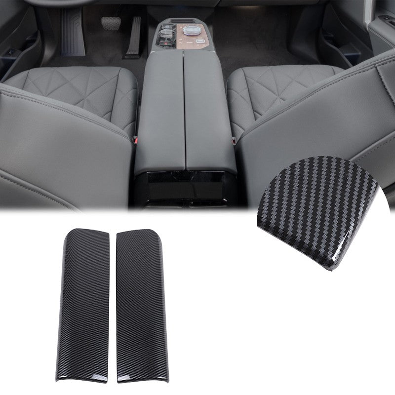 ABS Carbon Fiber Center Armrest Box Cover Trim For BMW iX I20 2022-2024 23