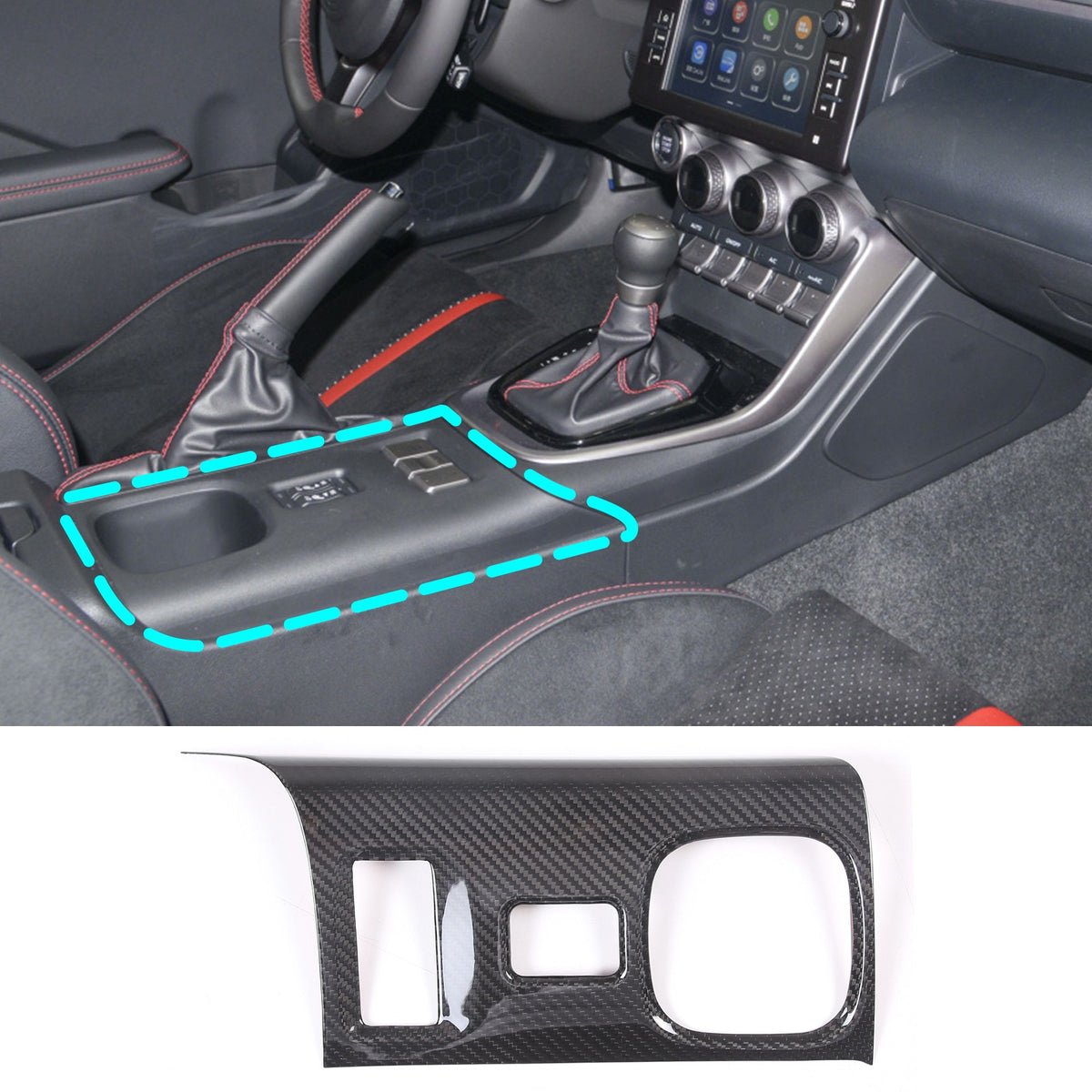 ABS Carbon Fiber Full Interior Center Consol Trim Sets For GR86/BRZ AT 22-25 2