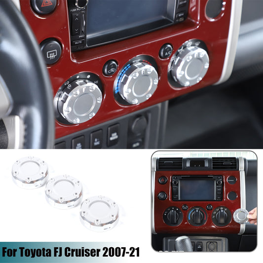 Mecha Silver Air Conditioner Switch Button Trim For Toyota FJ Cruiser 2007-21 1