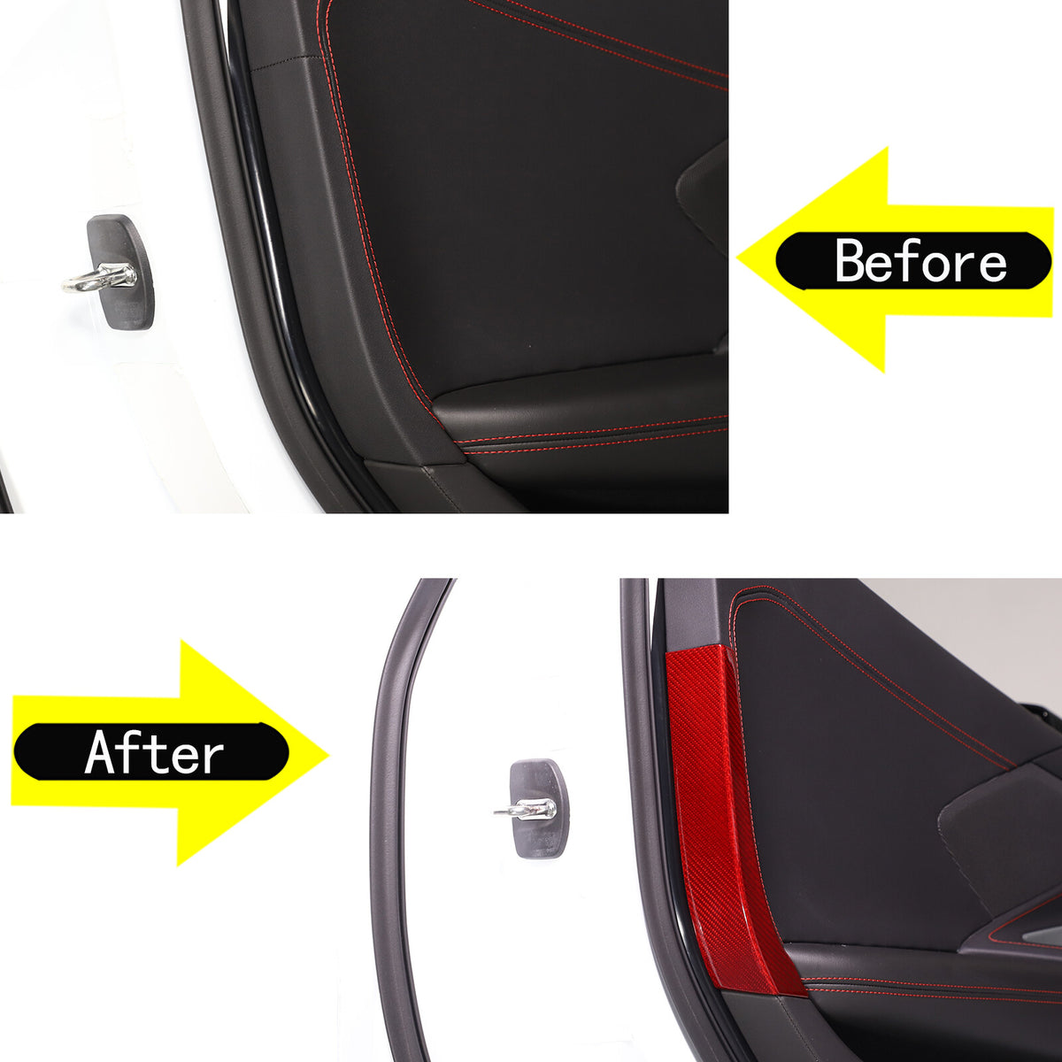 Red Real Carbon Fiber Full Interior Set Decor Trim Kit for Corvette C8 20-25 - Styles 41-45 55