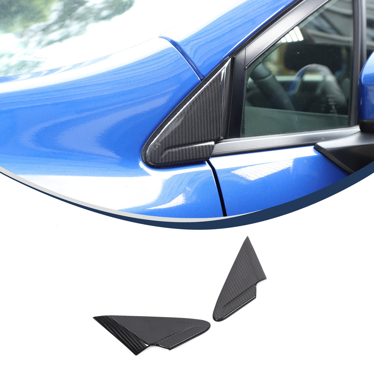 Real Carbon Fiber A Pillar Corner Triangle Cover Trim For Subaru WRX STI VB 22+ 2