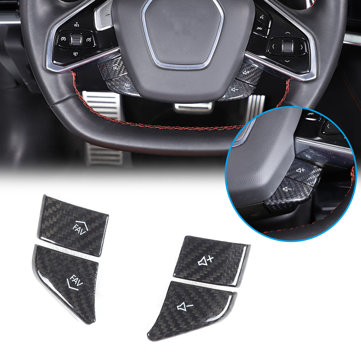 Real Dry Carbon Fiber Full Interior Center Set Trim Kit For Corvette C8 20-25 US - Styles 51-55 52