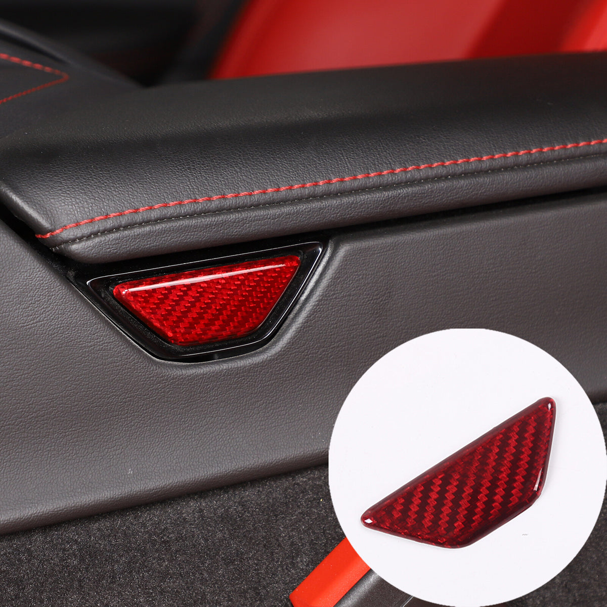 Red Real Carbon Fiber Interior Full Decor Cover Trim Kit for Corvette C8 2020-25 - Variants 6-10 11