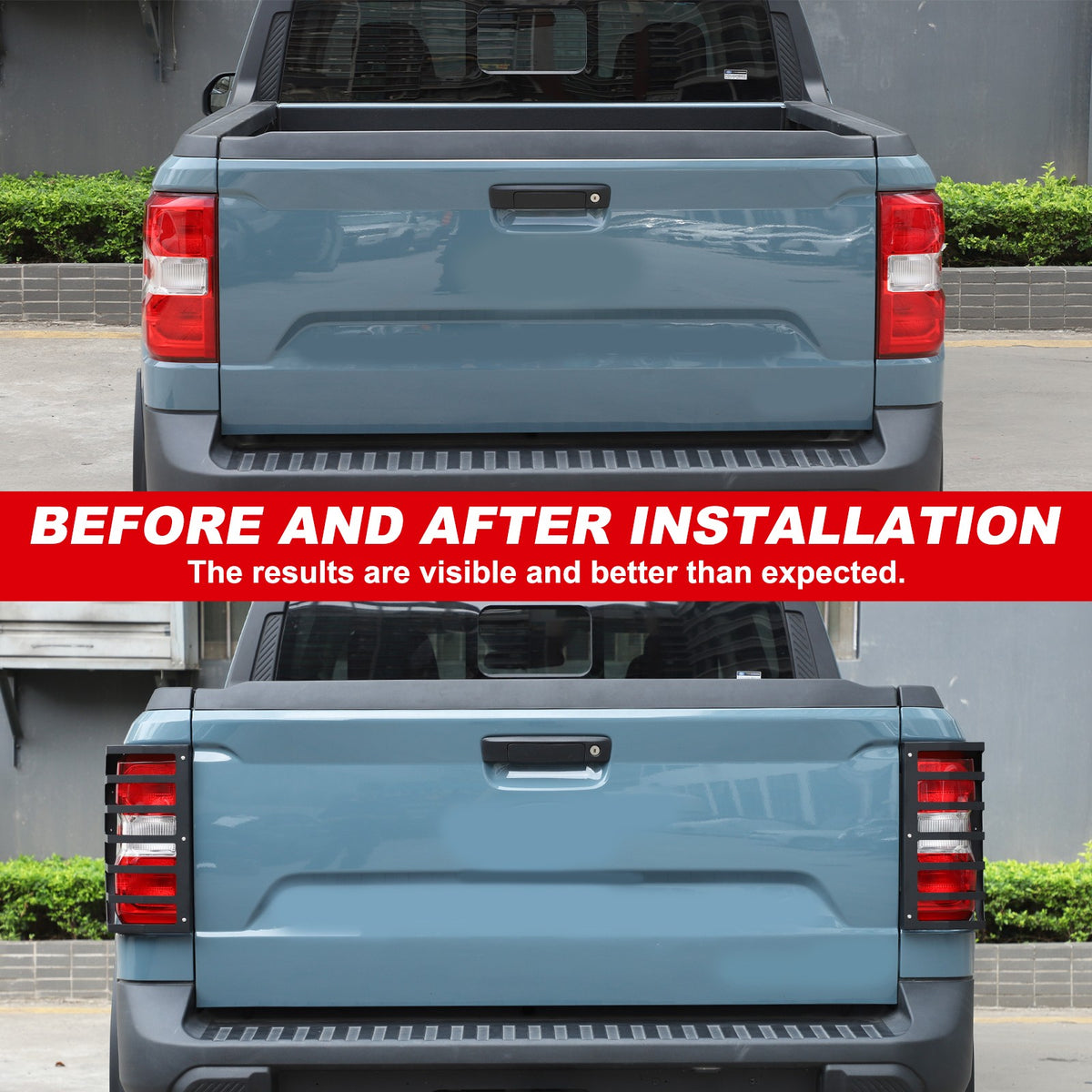 Mesh Carbon Steel Black Taillight Protection Cover Trim For Ford Maverick 2022+ 17
