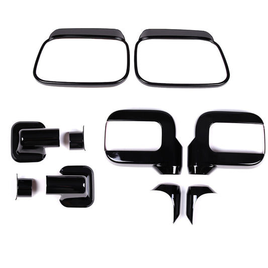 Glossy Black Side View Mirror Shell Protect cover Trim 10Pc For Hummer H2 03-09 1