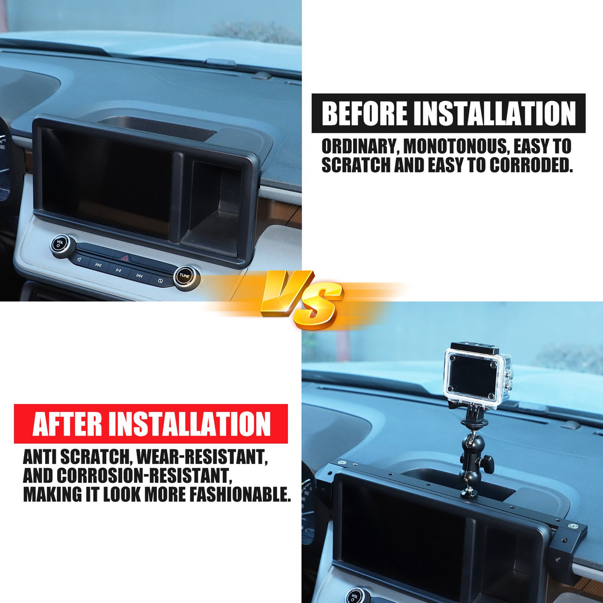 Navigation Screen Rear Expansion Platform W Camera Mount For Ford Maverick 2022+ 18