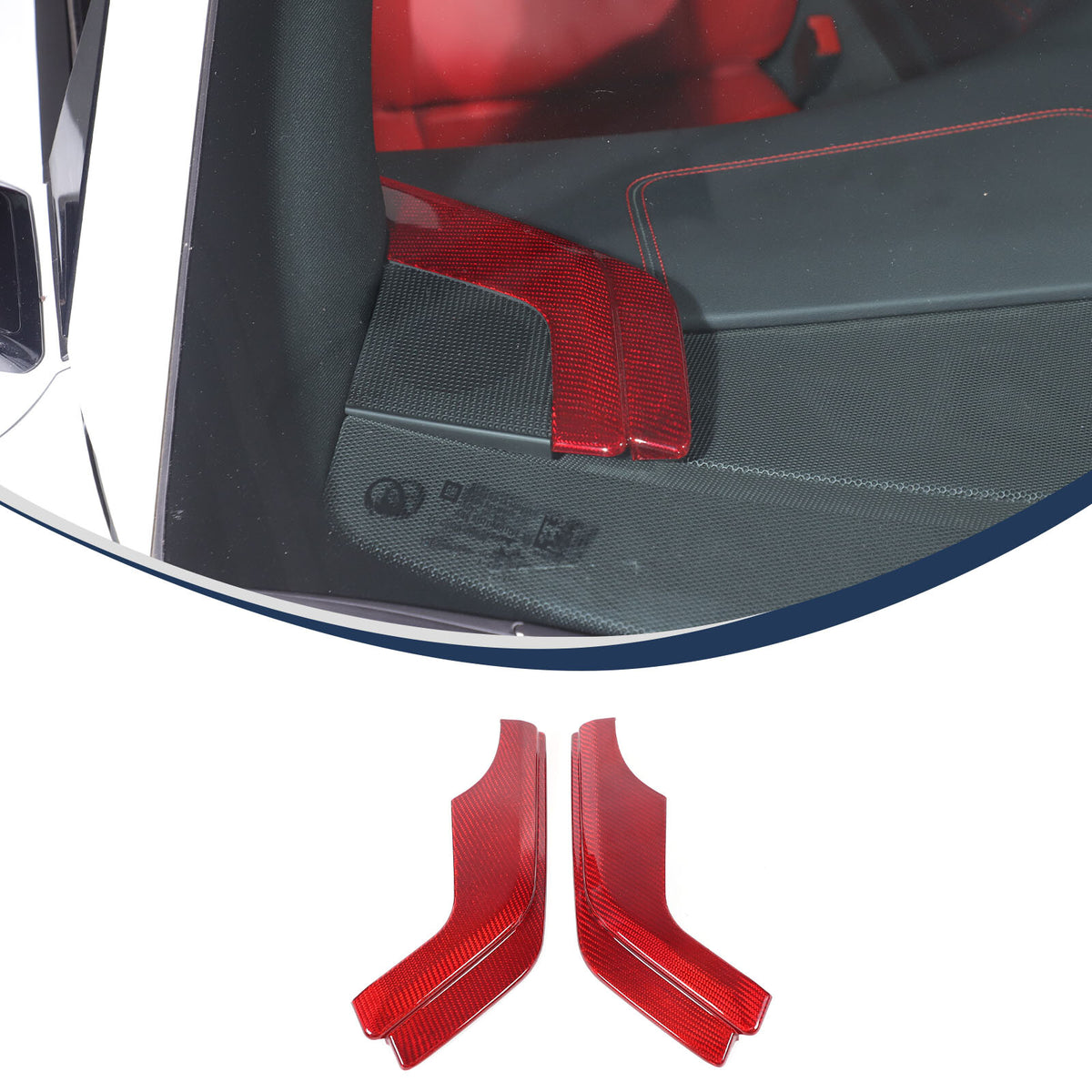 Red Real Carbon Fiber Interior Dashboard Side Panel Trim For Corvette C8 2020-26 3
